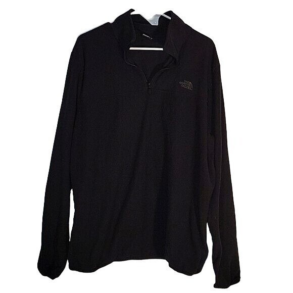 The North Face Fleece Pullover Quarter Zip Soft Black XL‎ - Picture 1 of 4